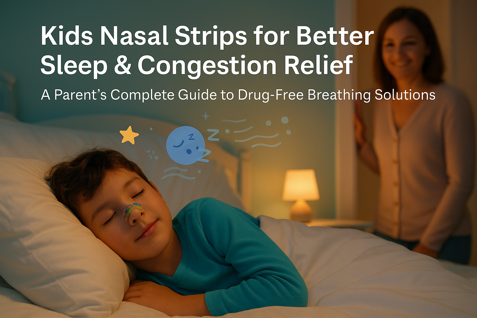 TapeGeeks kids nasal strips hero image — drug-free congestion relief for better sleep