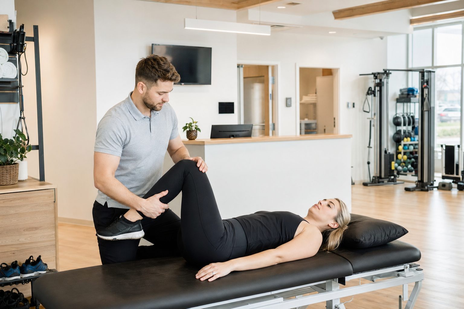 Modern Canadian physiotherapy and sports medicine clinic interior — find a sports clinic in Canada