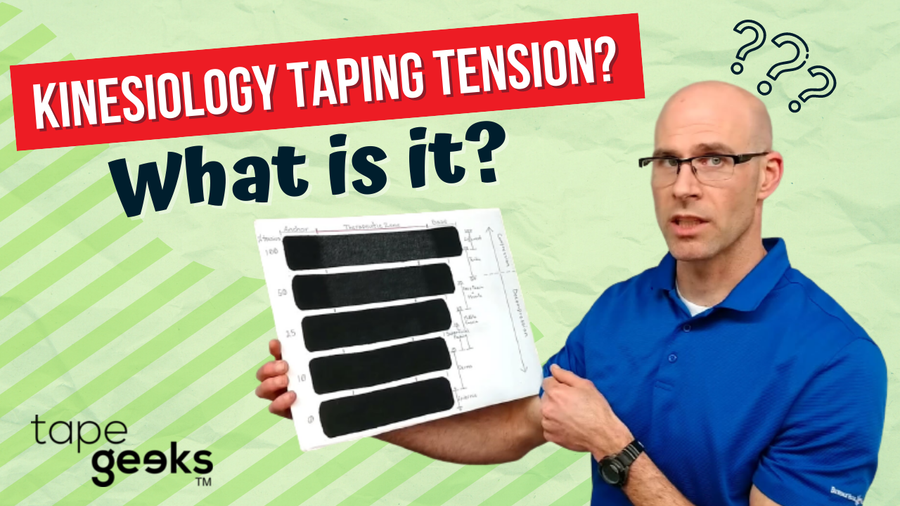 Kinesiology tape tension guidelines — 0% 25% 50% 75% tension application chart