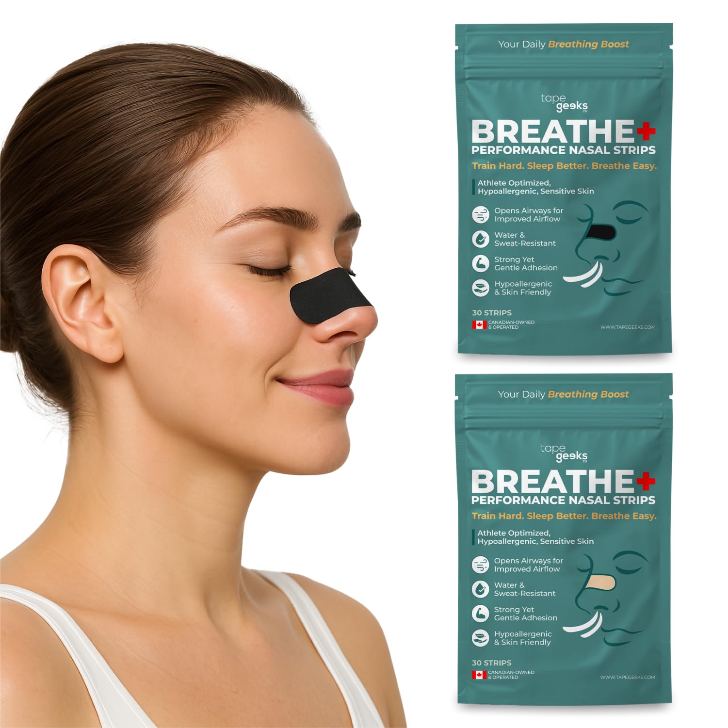 TG Nasal Strips – 2 Pack for Better Breathing | Anti-Snore, Congestion Relief