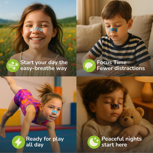 TG Kids Nasal Strips - Drug-Free Congestion Relief for Better Sleep | Ages 5+