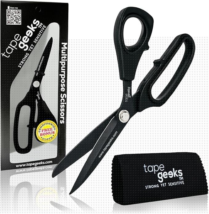 TapeGeeks kinesiology taping scissors — medical-grade stainless steel with non-stick blades