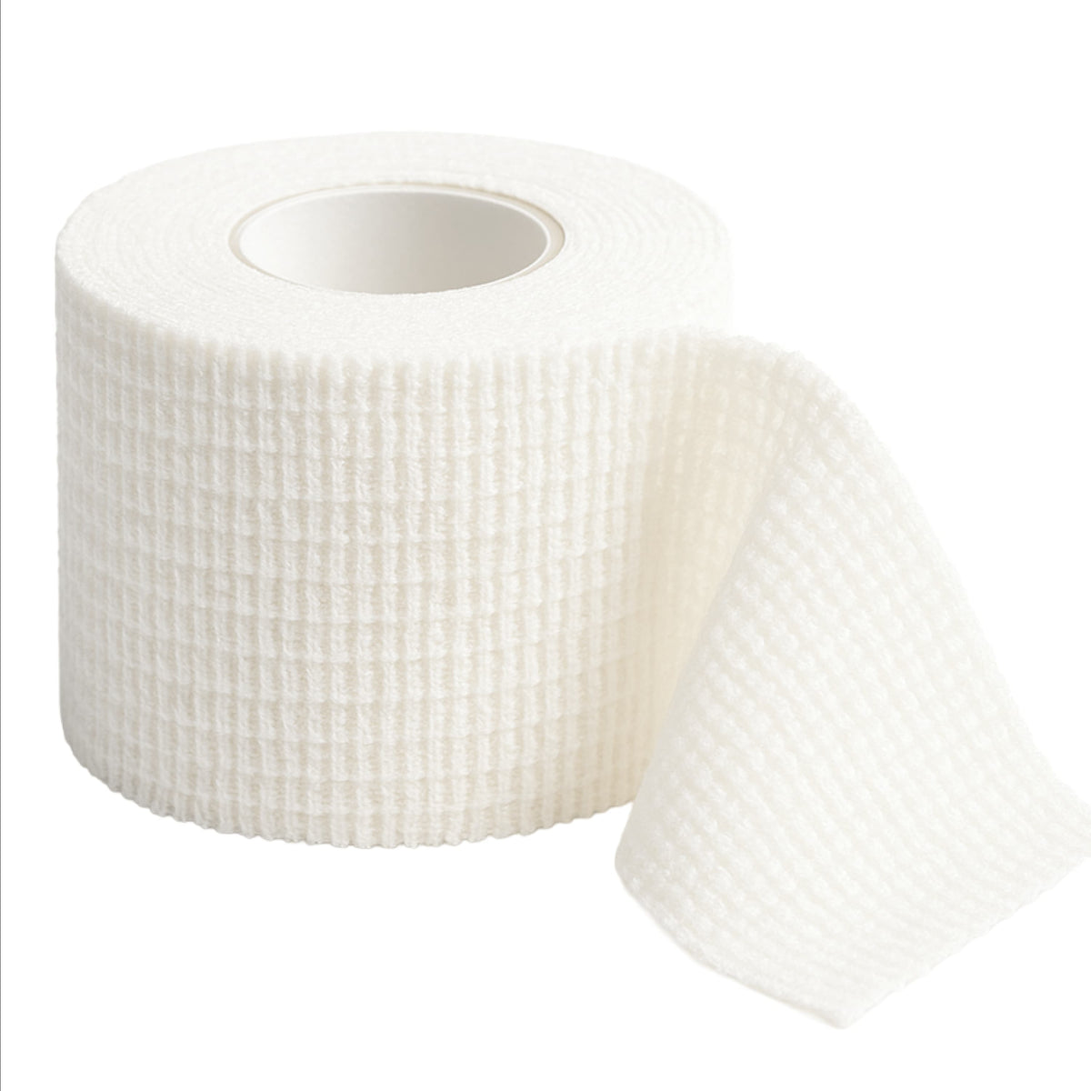 tapegeeks-weightlifting-tape-white-thumb-tape-hook-grip-lifting-protection
White roll of TapeGeeks weightlifting tape with a textured, flexible finish, shown unrolled to display its breathable cotton material used for thumb protection, hook grip support, and blister prevention during heavy lifting.
